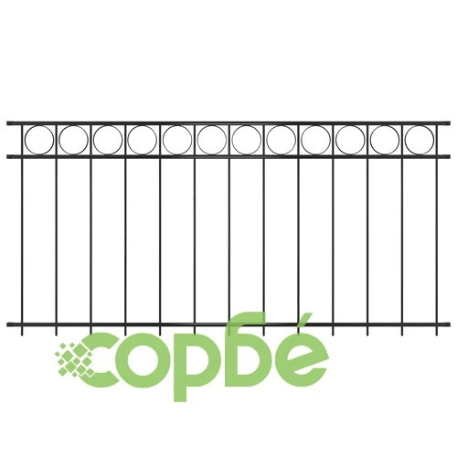 Ограден панел, стомана, 1,96x1 м, черен ➤ топ цена ➤ sorbe.bg