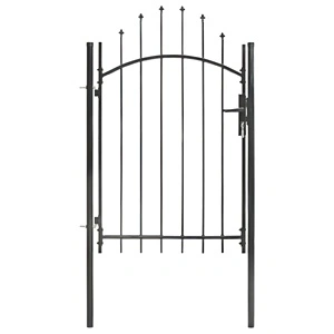 Градинска порта, стомана, 1x2 м, черна