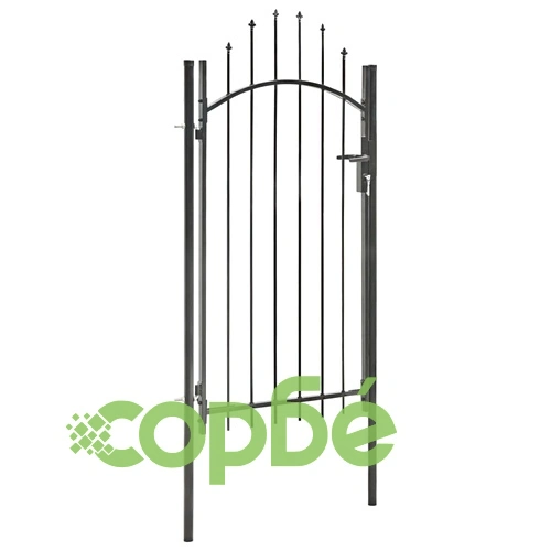 Градинска порта, стомана, 1x2,45 м, черна ➤ топ цена ➤ sorbe.bg