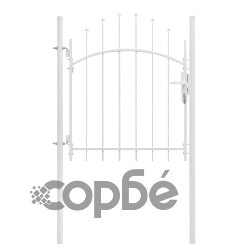 Градинска порта, стомана, 1x1,5 м, бяла ➤ топ цена ➤ sorbe.bg