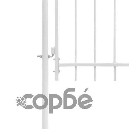Градинска порта, стомана, 1x1,5 м, бяла ➤ топ цена ➤ sorbe.bg