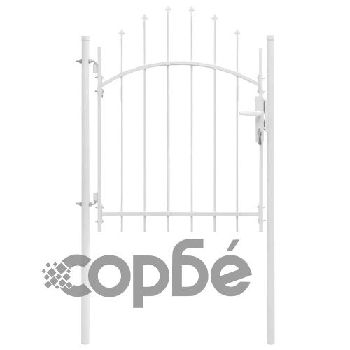 Градинска порта, стомана, 1x1,75 м, бяла ➤ топ цена ➤ sorbe.bg