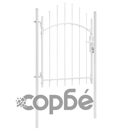 Градинска порта, стомана, 1x1,75 м, бяла ➤ топ цена ➤ sorbe.bg