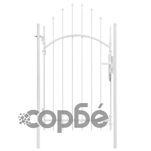 Градинска порта, стомана, 1x2,45 м, бяла ➤ топ цена ➤ sorbe.bg
