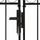 Оградна порта с две врати арковидна стомана 300x150 см черна