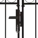 Оградна порта с две врати арковидна стомана 400x125 см черна