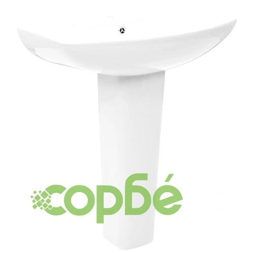 Свободностояща мивка с пиедестал керамична бяла 650x520x200 мм ➤ топ цена ➤ sorbe.bg