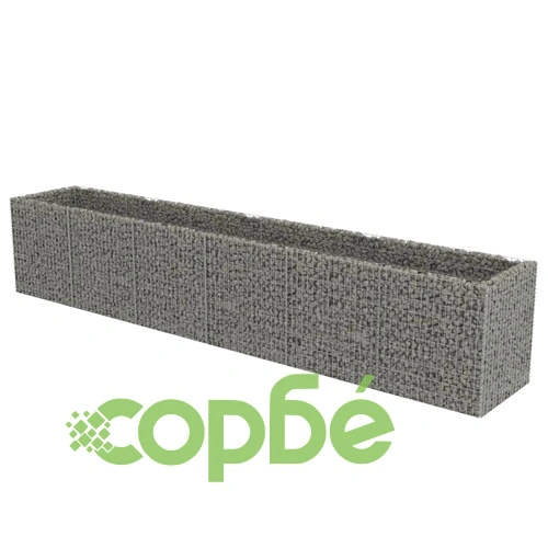 Габион повдигната леха, поцинкована стомана, 540x90x100 cм ➤ топ цена ➤ sorbe.bg