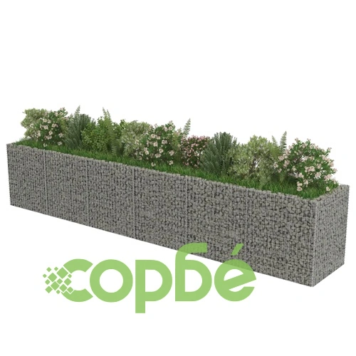 Габион повдигната леха, поцинкована стомана, 540x90x100 cм ➤ топ цена ➤ sorbe.bg