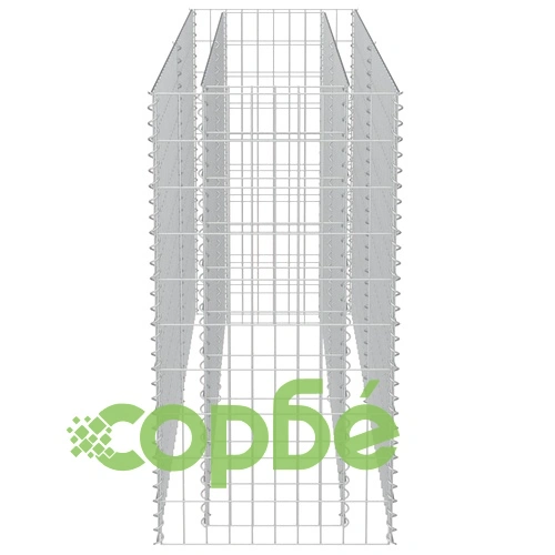 Габион повдигната леха, поцинкована стомана, 180x50x100 cм ➤ топ цена ➤ sorbe.bg