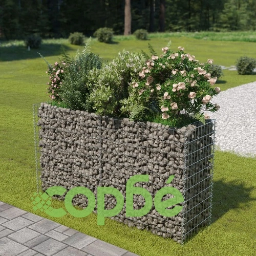 Габион повдигната леха, поцинкована стомана, 180x50x100 cм ➤ топ цена ➤ sorbe.bg
