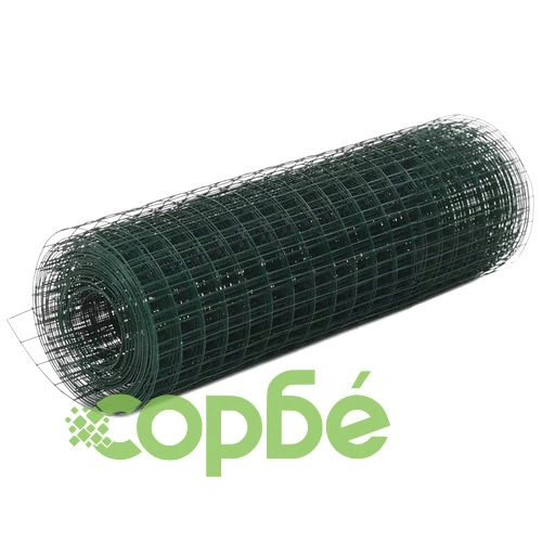 Кокошкарска мрежа, стомана с PVC покритие, 25х0,5 м, зелена ➤ топ цена ➤ sorbe.bg