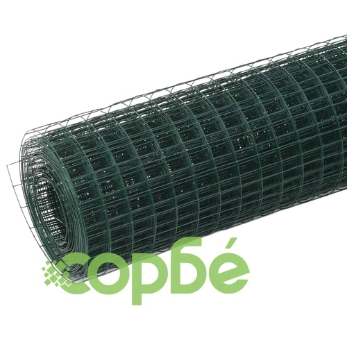 Кокошкарска мрежа, стомана с PVC покритие, 25х0,5 м, зелена ➤ топ цена ➤ sorbe.bg
