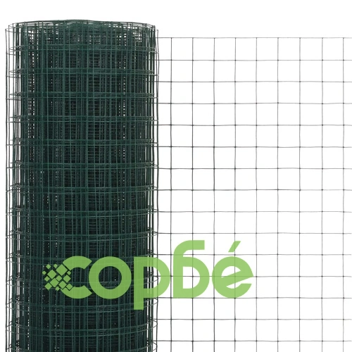 Кокошкарска мрежа, стомана с PVC покритие, 25х0,5 м, зелена ➤ топ цена ➤ sorbe.bg