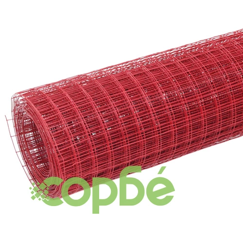 Кокошкарска мрежа, стомана с PVC покритие, 25х1 м, червена ➤ топ цена ➤ sorbe.bg