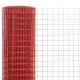 Кокошкарска мрежа, стомана с PVC покритие, 25х1 м, червена