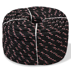 Морско въже, полипропилен, 14 мм, 250 м, черно