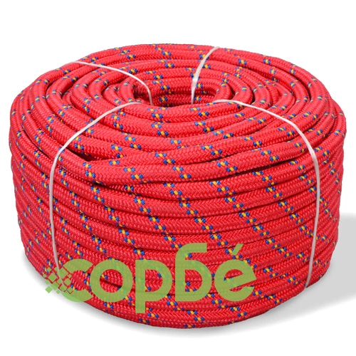 Морско въже, полипропилен, 16 мм, 50 м, червено ➤ топ цена ➤ sorbe.bg