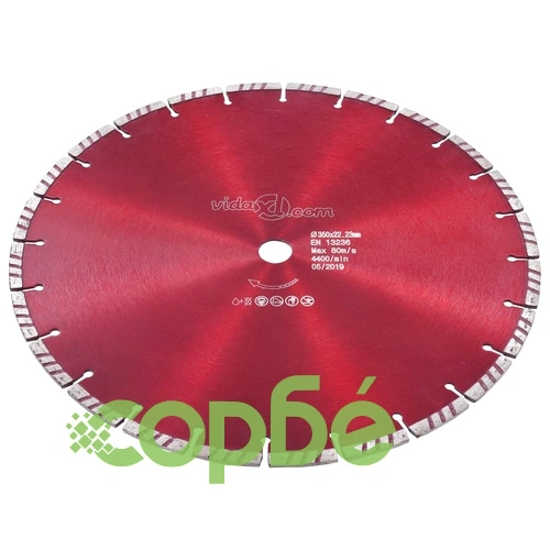 Диамантен режещ диск, турбо, стомана, 350 мм ➤ топ цена ➤ sorbe.bg