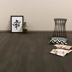 Самозалепващи подови дъски, 4,46 кв.м., 3 мм, PVC, тъмнокафяви