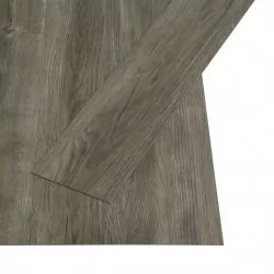Самозалепващи подови дъски, 4,46 м², 3 мм, PVC, сиво и кафяво