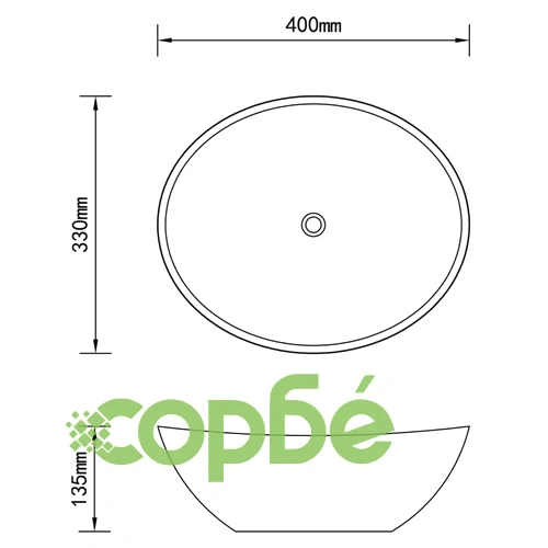 Мивка, 40x33x13,5 см, керамична, сребриста ➤ топ цена ➤ sorbe.bg