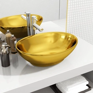 Мивка, 40x33x13,5 см, керамична, златиста 