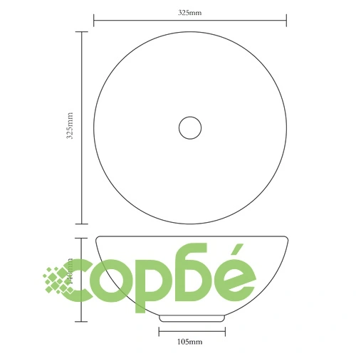 Мивка, 32,5 x14 см, керамична, сребриста ➤ топ цена ➤ sorbe.bg