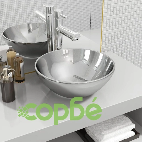 Мивка, 32,5 x14 см, керамична, сребриста ➤ топ цена ➤ sorbe.bg