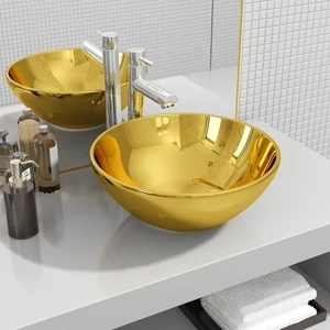 Мивка, 32,5 x14 см, керамична, златиста 