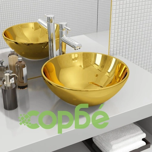 Мивка, 32,5 x14 см, керамична, златиста  ➤ топ цена ➤ sorbe.bg