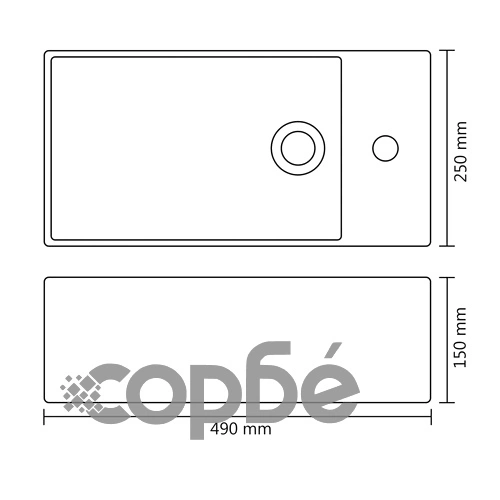 Мивка с преливник, 49x25x15 см, керамична, златиста ➤ топ цена ➤ sorbe.bg