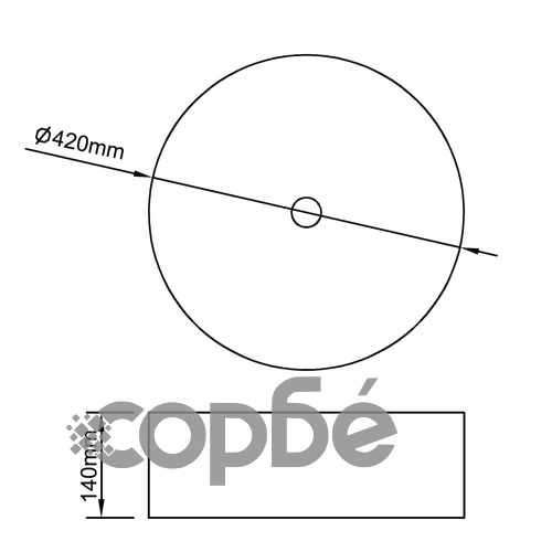 Мивка, 42x14 см, керамична, златиста ➤ топ цена ➤ sorbe.bg