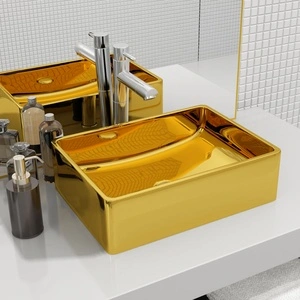 Мивка, 41x30x12 см, керамична, златиста 