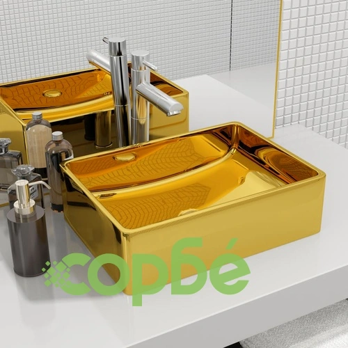 Мивка, 41x30x12 см, керамична, златиста  ➤ топ цена ➤ sorbe.bg