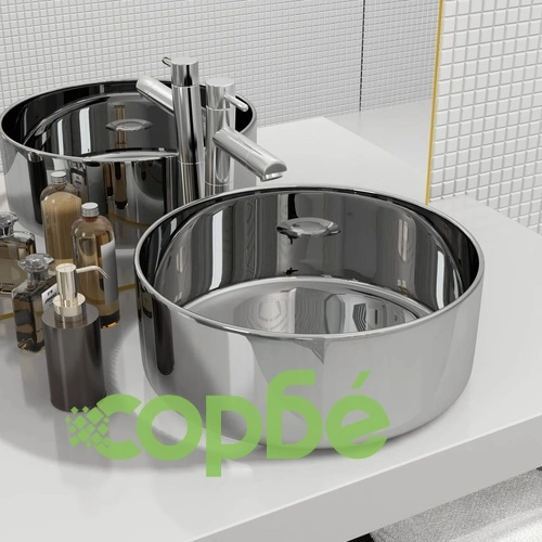 Мивка, 40x15 см, керамична, сребриста ➤ топ цена ➤ sorbe.bg