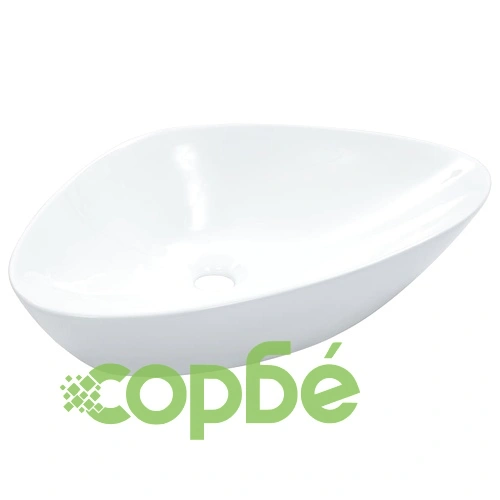 Мивка, 58,5x39x14 см, керамична, бяла ➤ топ цена ➤ sorbe.bg