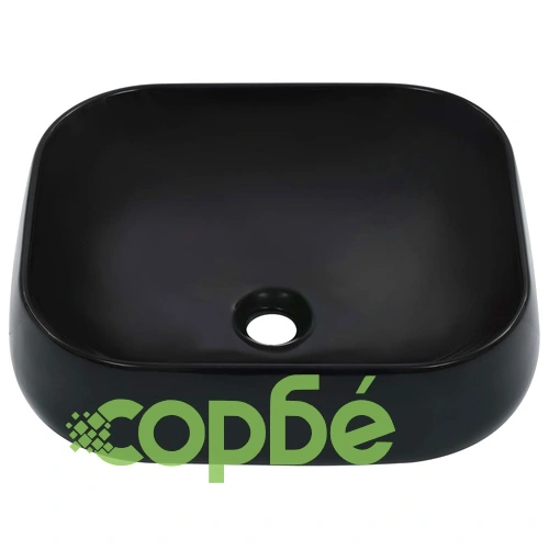 Мивка, 44,5x39,5x14,5 см, керамична, черна ➤ топ цена ➤ sorbe.bg