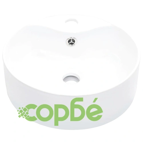 Мивка с преливник, 36x13 см, керамична, бяла ➤ топ цена ➤ sorbe.bg