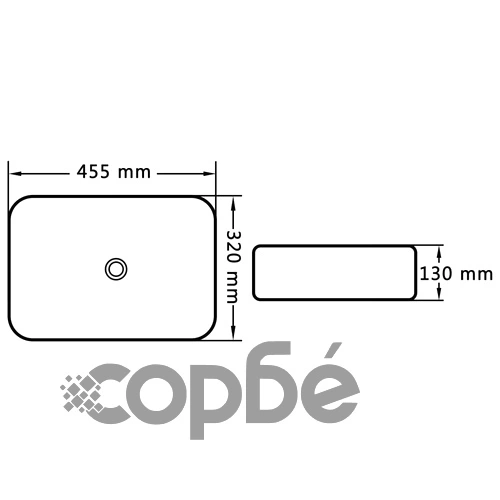 Мивка, 45,5x32x13 см, керамична, бяла ➤ топ цена ➤ sorbe.bg