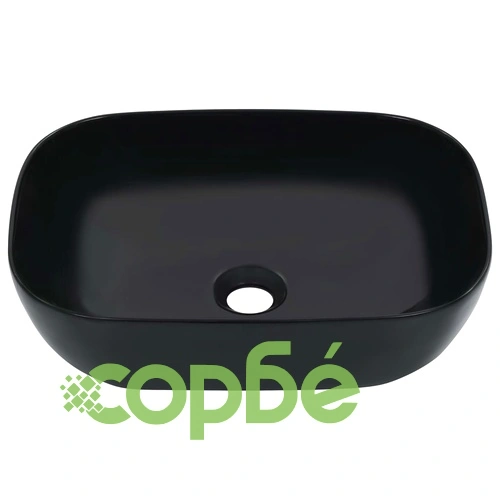 Мивка, 45,5x32x13 см, керамична, черна ➤ топ цена ➤ sorbe.bg