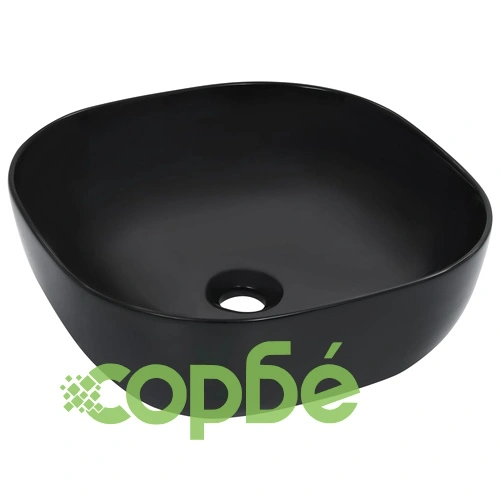 Мивка, 42,5x42,5x14,5 см, керамична, черна ➤ топ цена ➤ sorbe.bg