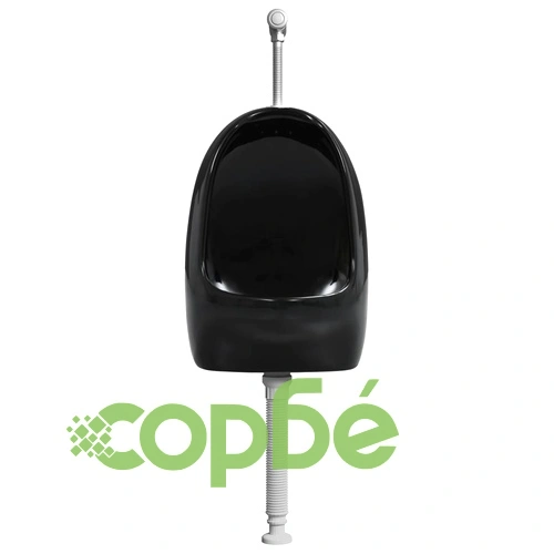 Окачен писоар с промивен кран, керамика, черен ➤ топ цена ➤ sorbe.bg