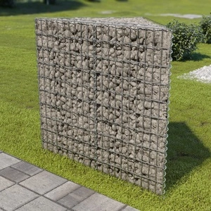 Габион повдигната леха, поцинкована стомана, 75x75x100 cм