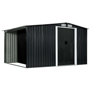 Дворна барака плъзгащи врати антрацит 329,5x131x178 см стомана
