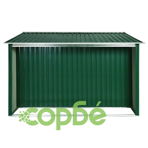 Дворна барака плъзгащи врати зелена 329,5x312x178 см стомана ➤ топ цена ➤ sorbe.bg