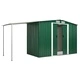 Градинска барака с плъзгащи врати зелена 386x131x178 см стомана