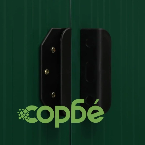 Дворна барака с разтегаем покрив зелена 346x236x181 см стомана ➤ топ цена ➤ sorbe.bg