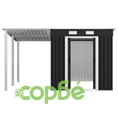 Дворна барака разтегаем покрив антрацит 336x270x181 см стомана ➤ топ цена ➤ sorbe.bg