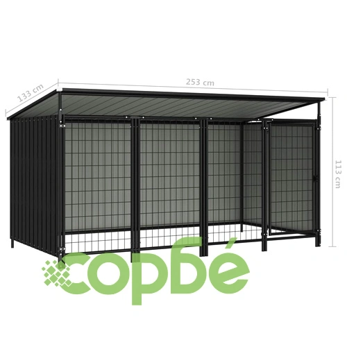 Дворна клетка за кучета, 253x133x113 см ➤ топ цена ➤ sorbe.bg